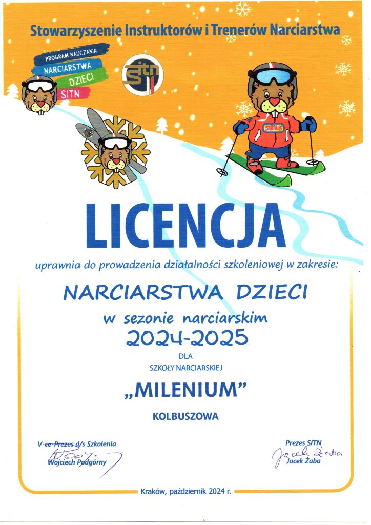 Milenium - Licencja - Narciarstwo Dzieci